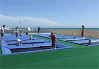 Hastings amusement park - beach trampoline complex